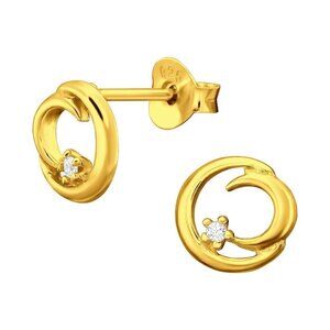 24k Gold Vermeil Crescent Moon Stud Earrings​